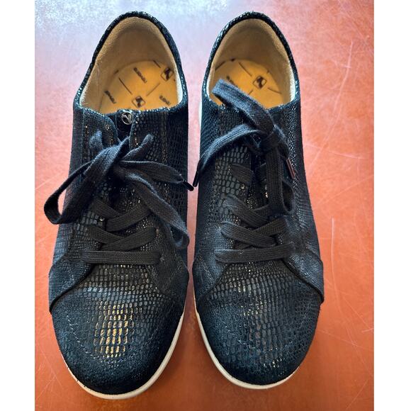 Revere Athens 9M Black Lizard Sneakers Leather Slip-Resistant Arch Support Work - Picture 5 of 8